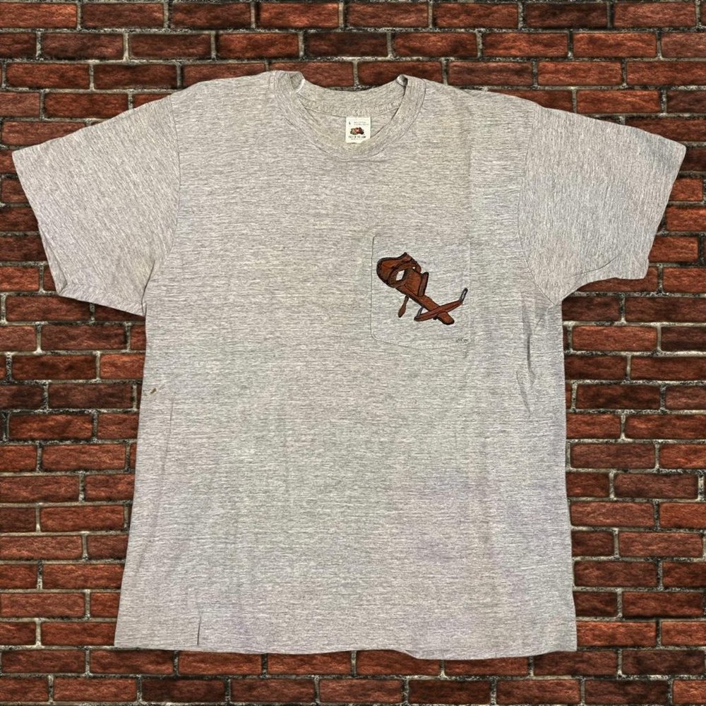 90s Single Stitch Fruit of the Loom Tool Time Grey Vintage